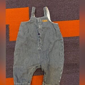 TinyCottons denim striped overalls